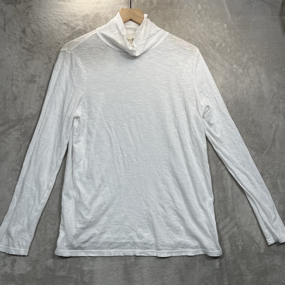 Pact Top Womens Size Large White Lightweight‎ Turtleneck 100% Organic Cotton